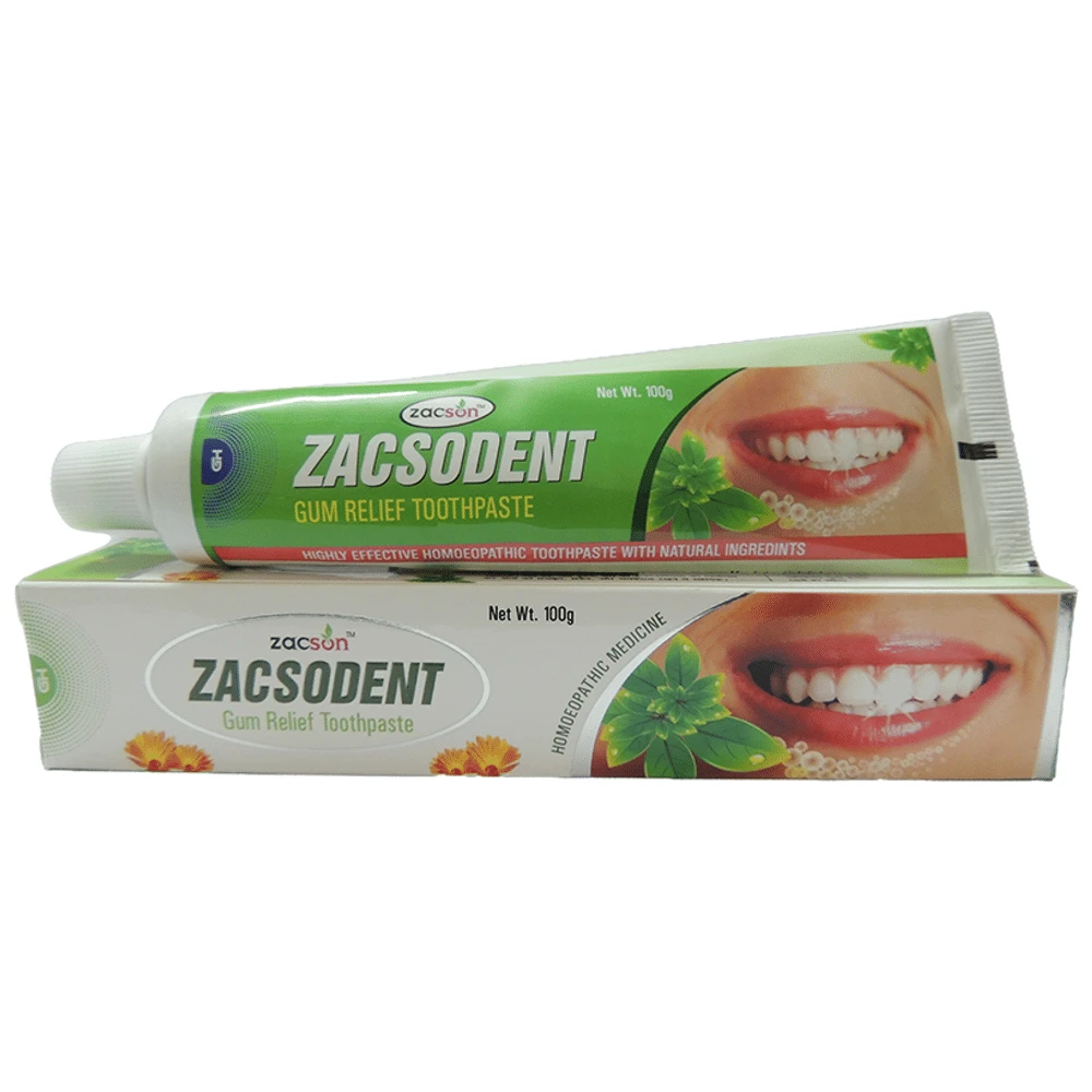 Zacson Zacsodent Gum Relief Toothpaste tube of 100 gm Toothpaste Zacson Zacsodent Gum Relief Toothpaste tube of 100 gm Toothpaste