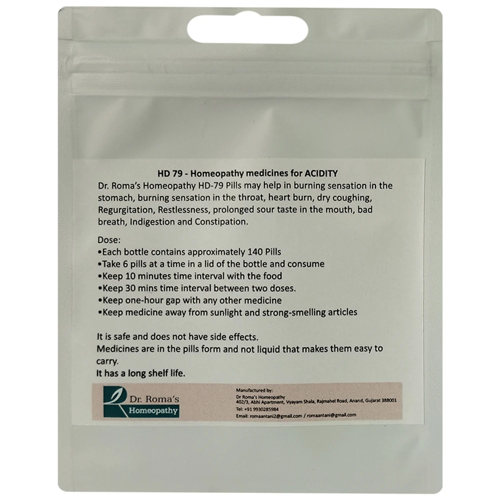 Dr. Romas Homeopathy HD-79 Acidity, 2 Bottles of 2 Dram packet of 2 bottles