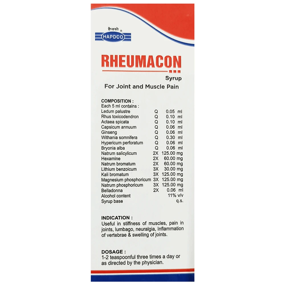 Hapdco Rheumacon Syrup bottle of 120 ml Syrup
