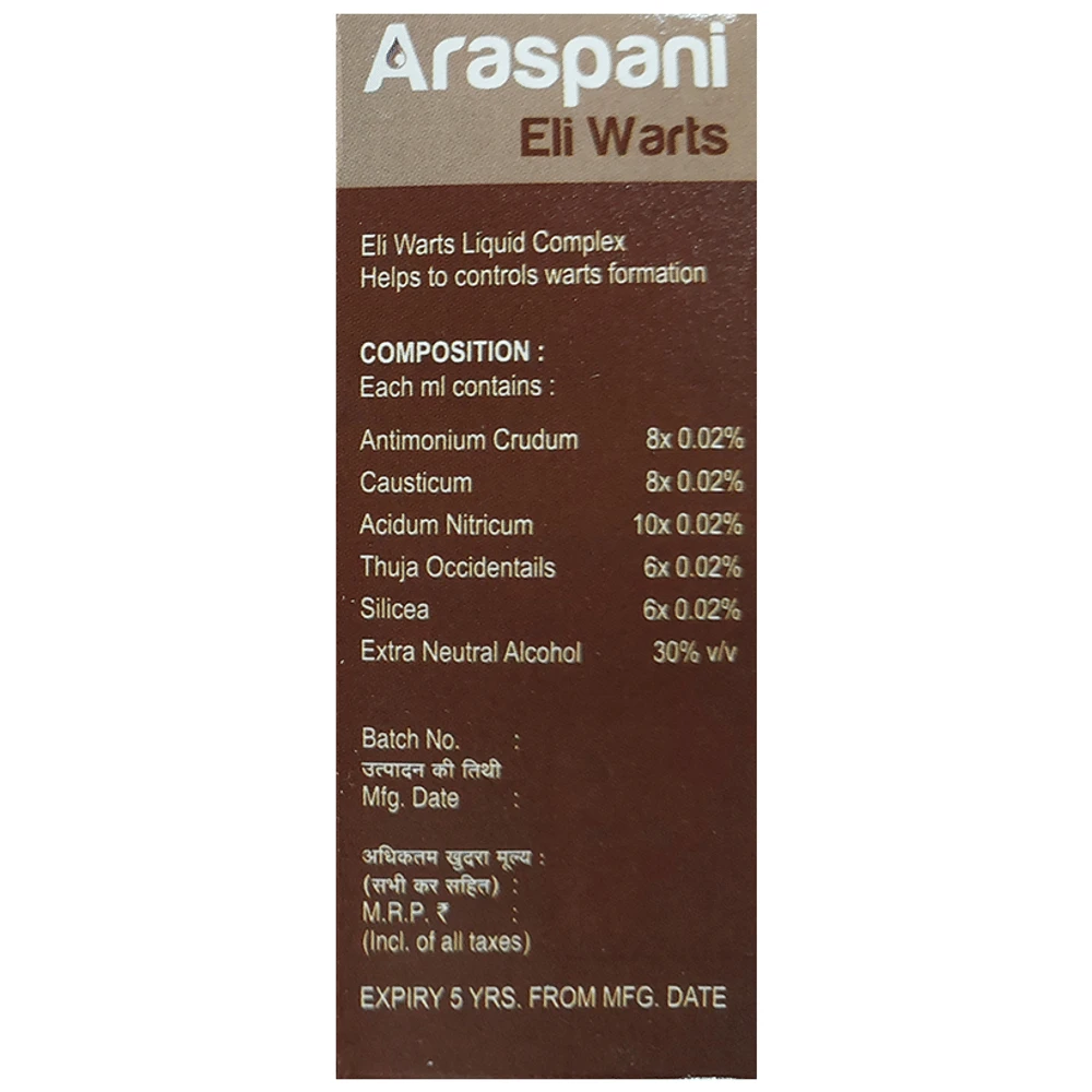 Araspani Eli Warts A6 bottle of 60 ml Oral Drops