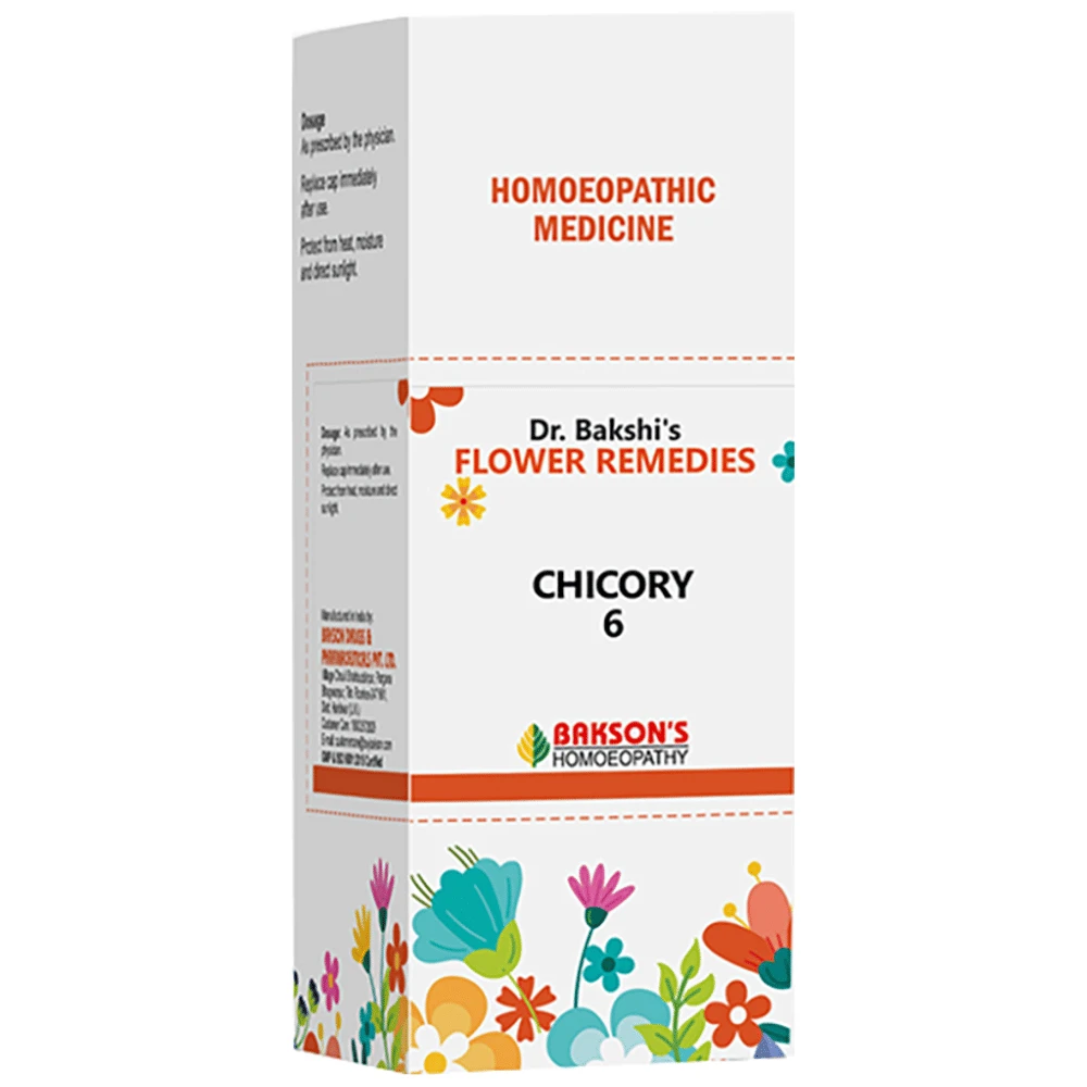 BAKSON Dr. Bakshi's Bach Flower Chicory 6 CH bottle of 30 ml Drop