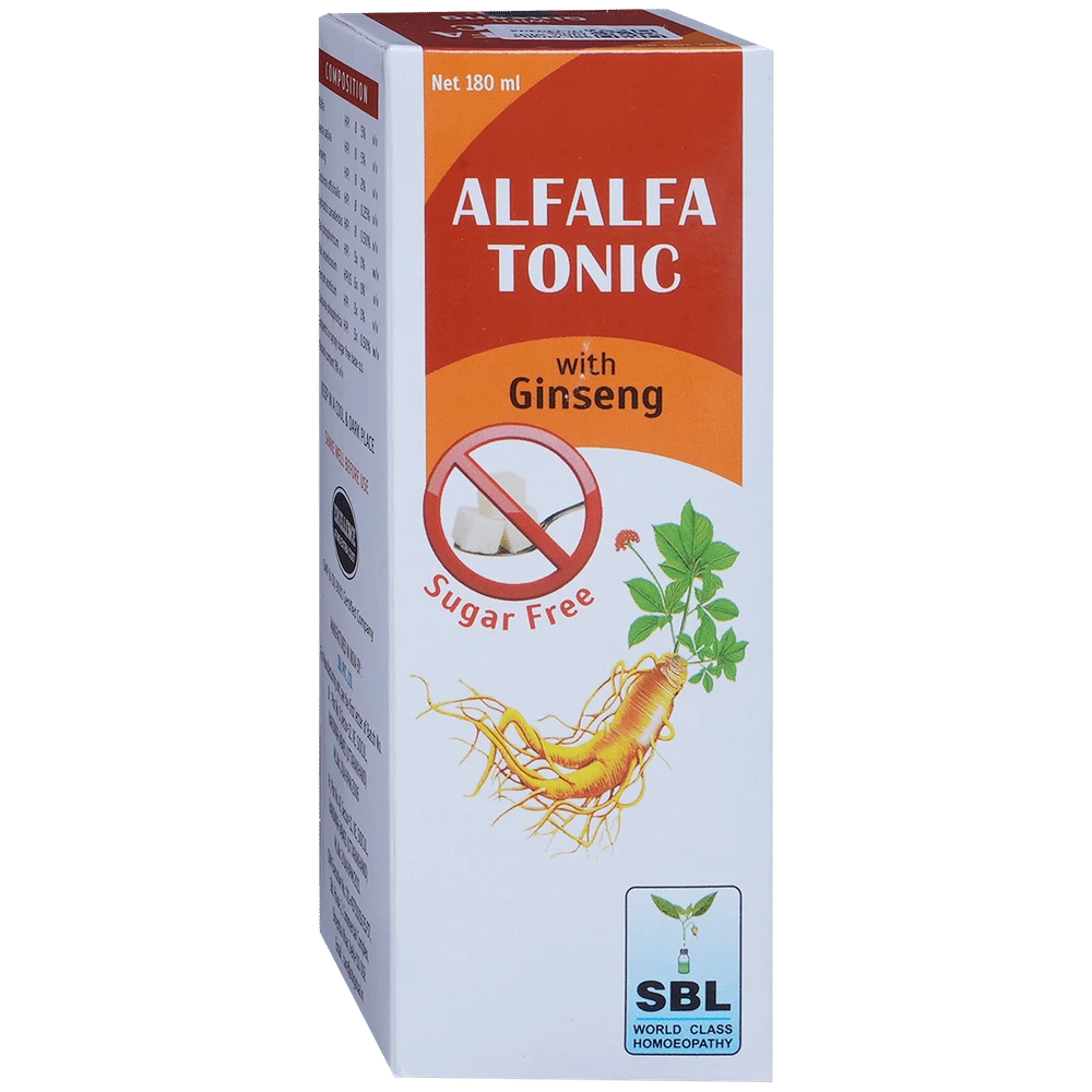SBL Alfalfa Tonic with Ginseng Sugar Free bottle of 180 ml Tonic