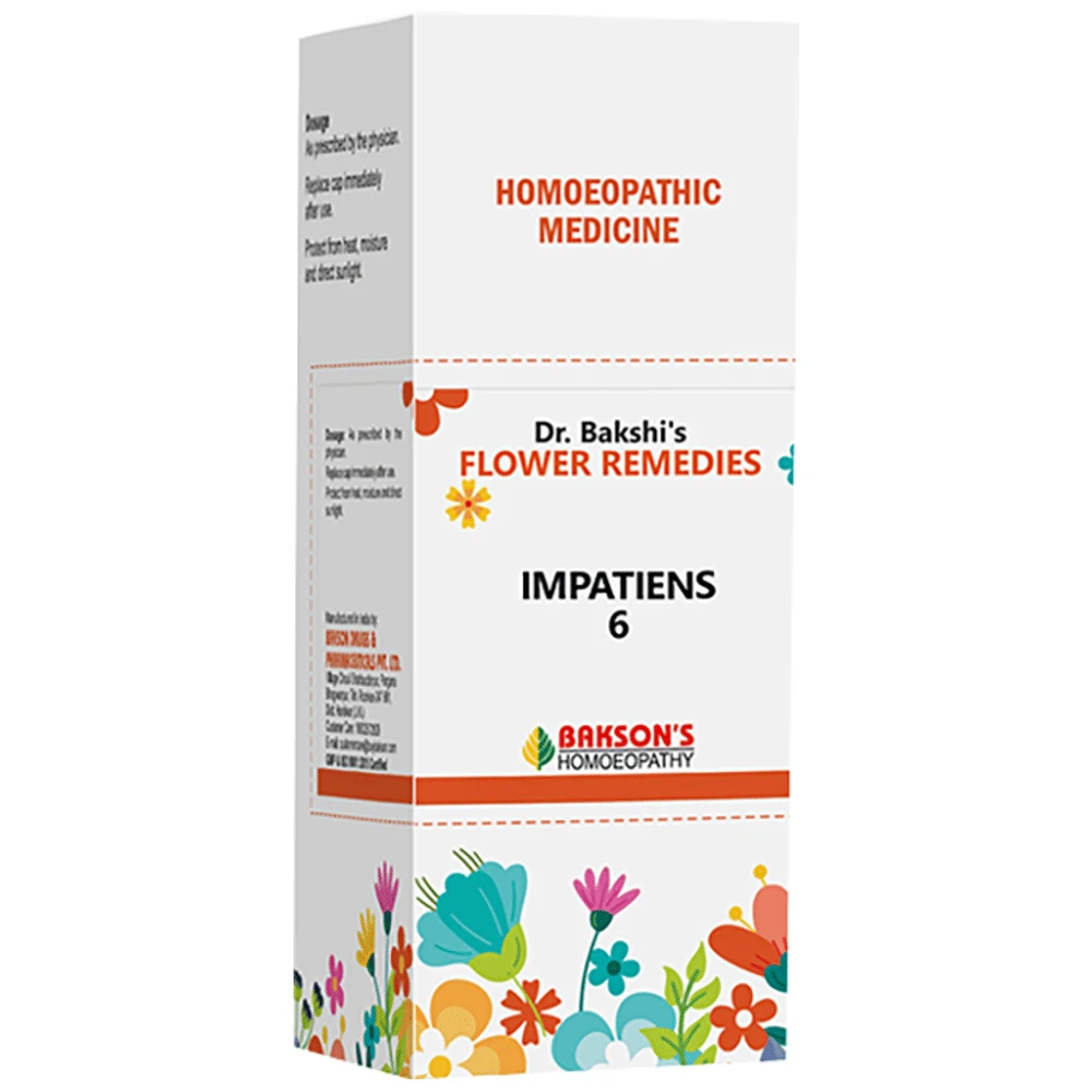 Bakson's Dr. Bakshi's Bach Flower Impatiens 6 CH bottle of 30 ml Drop