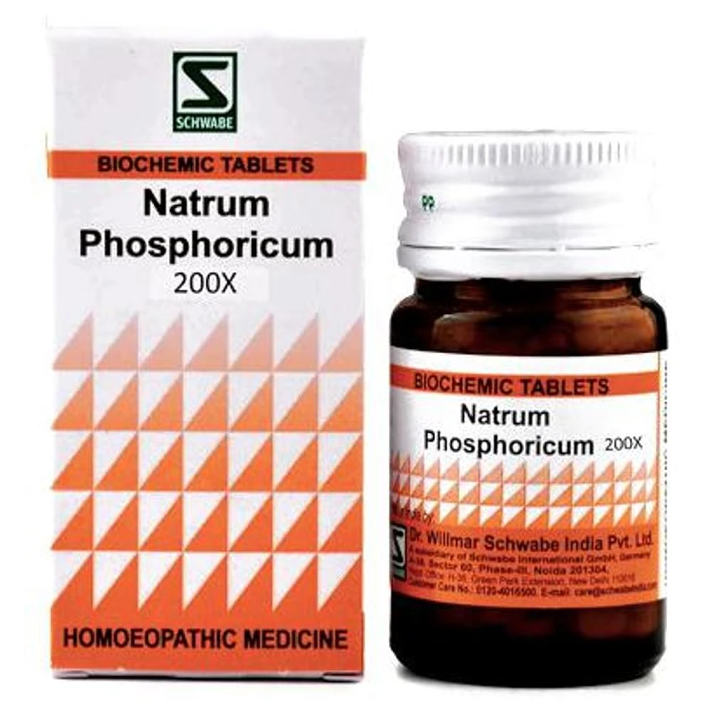 Dr Willmar Schwabe India Natrum Phosphoricum Biochemic Tablet 200X bottle of 20 gm Biochemic Tablet