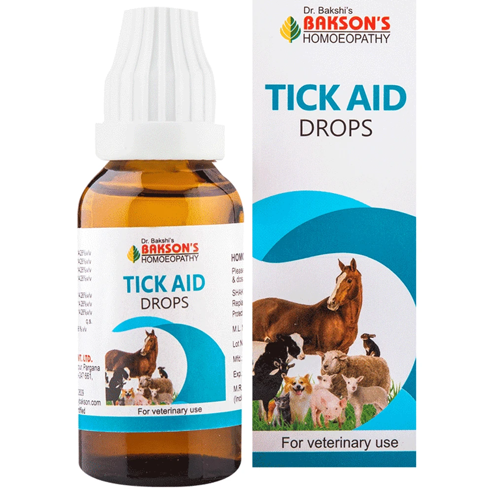 Bakson's Homeopathy Tick Aid Drop for Veterinary Use bottle of 30 ml Drop