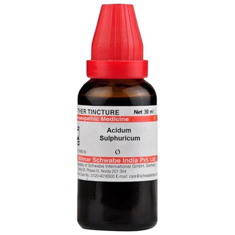 Dr Willmar Schwabe India Acidum Sulphuricum Mother Tincture Q bottle of 30 ml Mother Tincture Dr Willmar Schwabe India Acidum Sulphuricum Mother Tincture Q bottle of 30 ml Mother Tincture