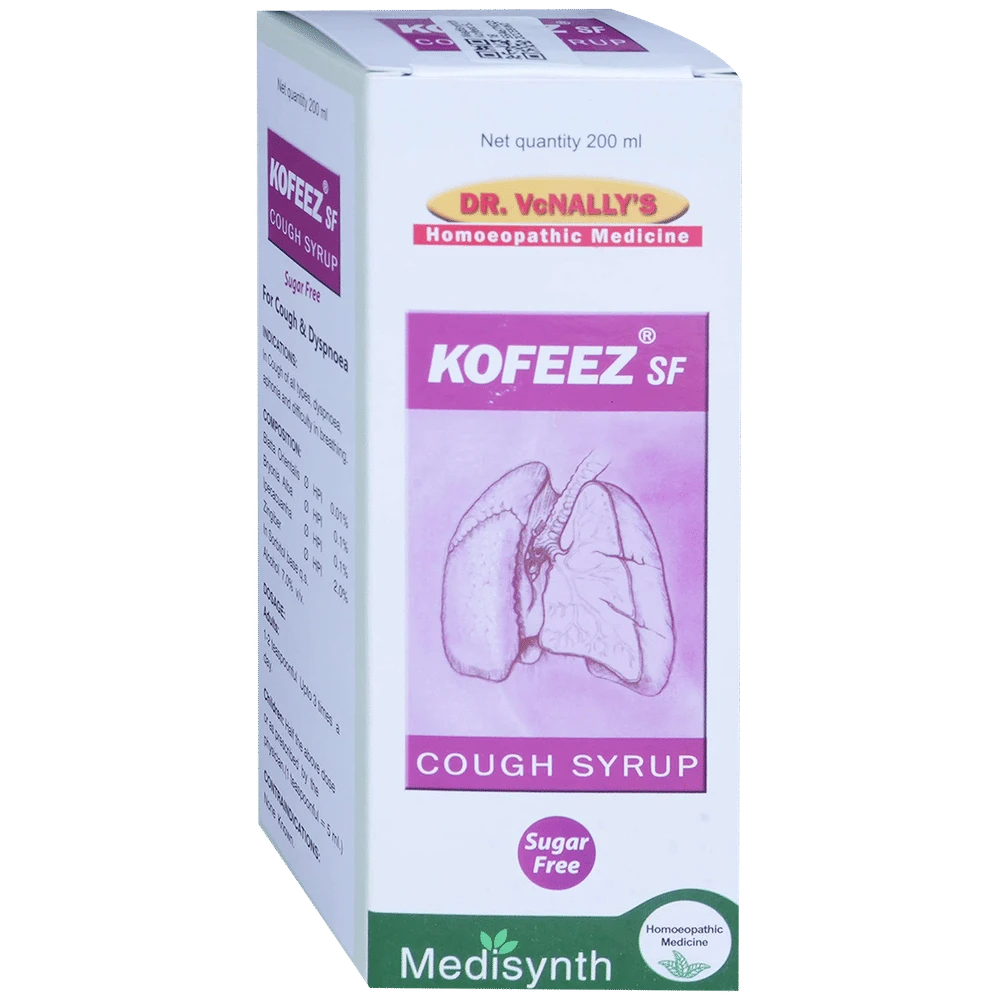 Medisynth Kofeez SF Cough Syrup Sugar Free bottle of 200 ml Syrup