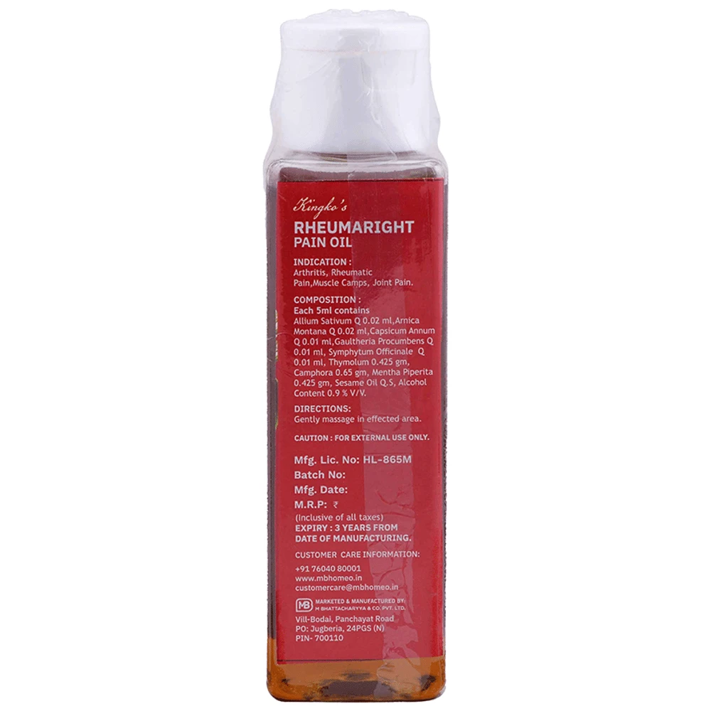 Kingko's Rhuemaright Pain Oil bottle of 100 ml Oil