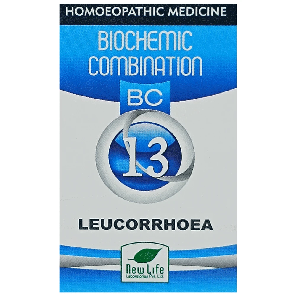 New Life Bio Combination No. 13 Leucorrhoea bottle of 25 gm Biocombination Tablet New Life Bio Combination No. 13 Leucorrhoea bottle of 25 gm Biocombination Tablet