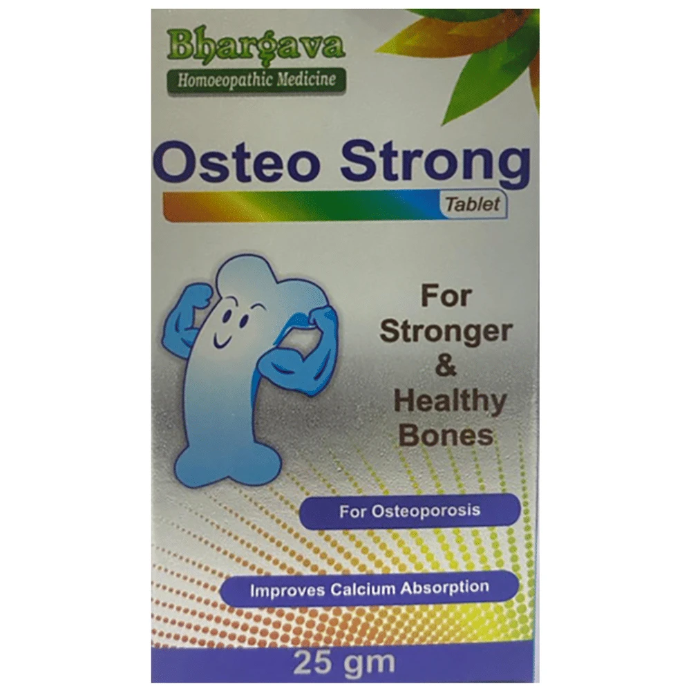Bhargava Osteo Strong Tablet bottle of 25 gm Tablet Bhargava Osteo Strong Tablet bottle of 25 gm Tablet