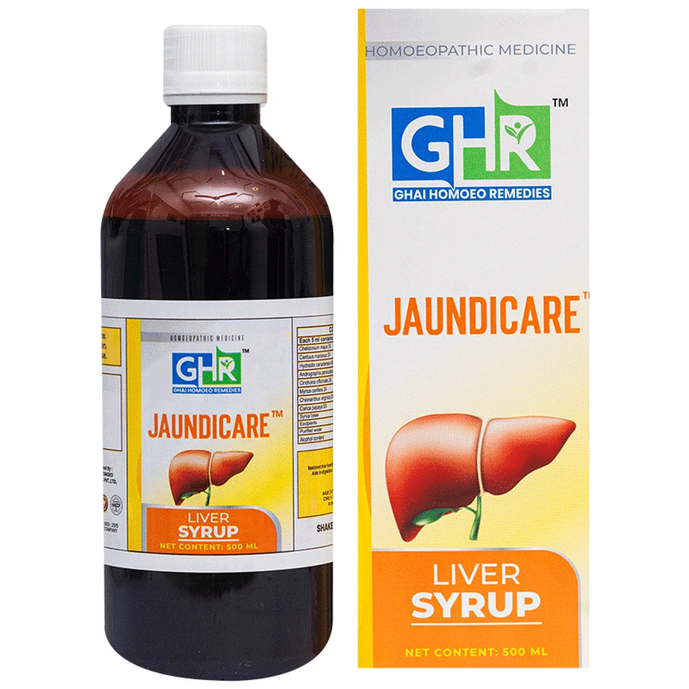 Ghai Homoeo Remedies Syrup Jaundicare Liver bottle of 500 ml Syrup