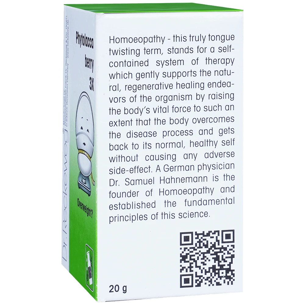 Dr. Reckeweg Phytolacca Berry Trituration Tablet 3X bottle of 20 gm Trituration Tablet
