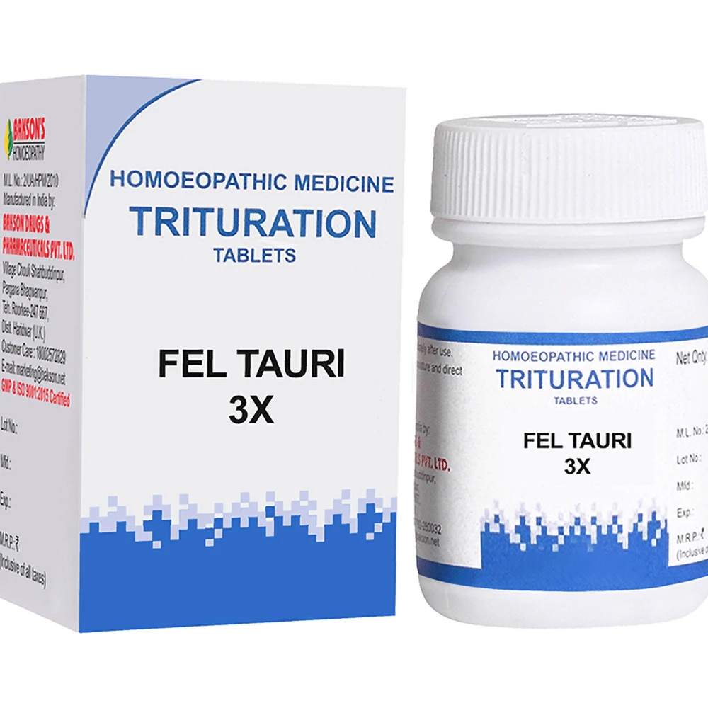Bakson's Homeopathy Fel Tauri Trituration Tablet 3X bottle of 100 trituration tablets