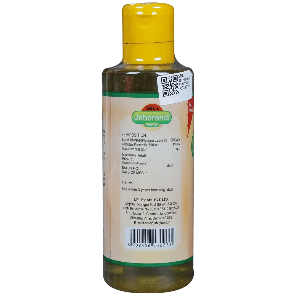 SBL Jaborandi Hair Oil bottle of 200 ml Oil SBL Jaborandi Hair Oil bottle of 200 ml Oil