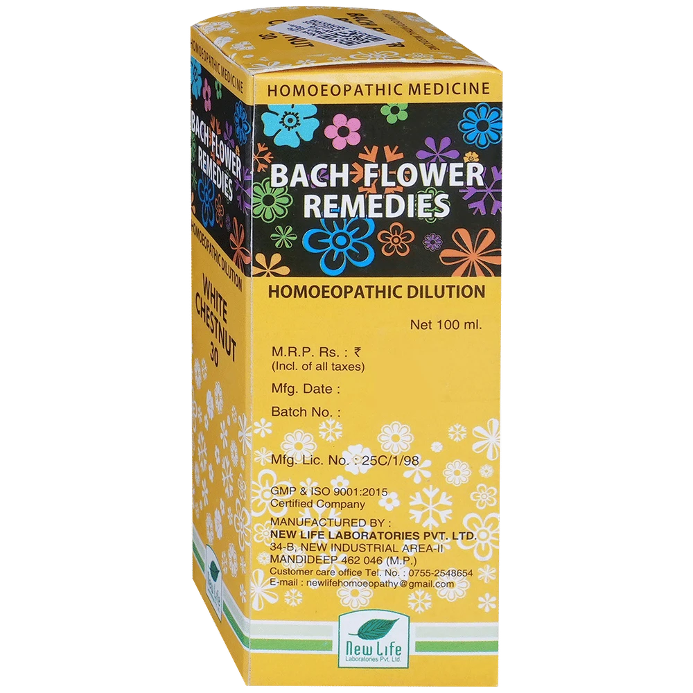 New Life Bach Flower White Chestnut 30 bottle of 100 ml Dilution