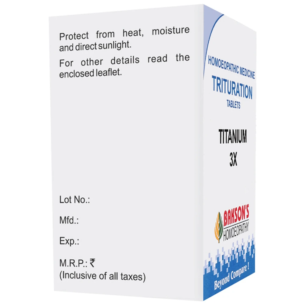 Bakson's Homeopathy Titanium Trituration Tablet 3X bottle of 100 trituration tablets