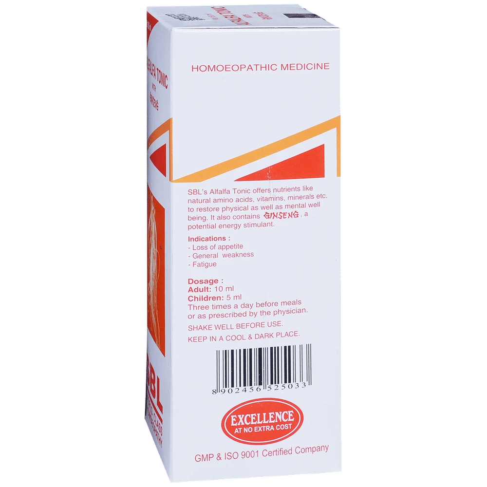 SBL Alfalfa Tonic with Ginseng bottle of 180 ml Tonic