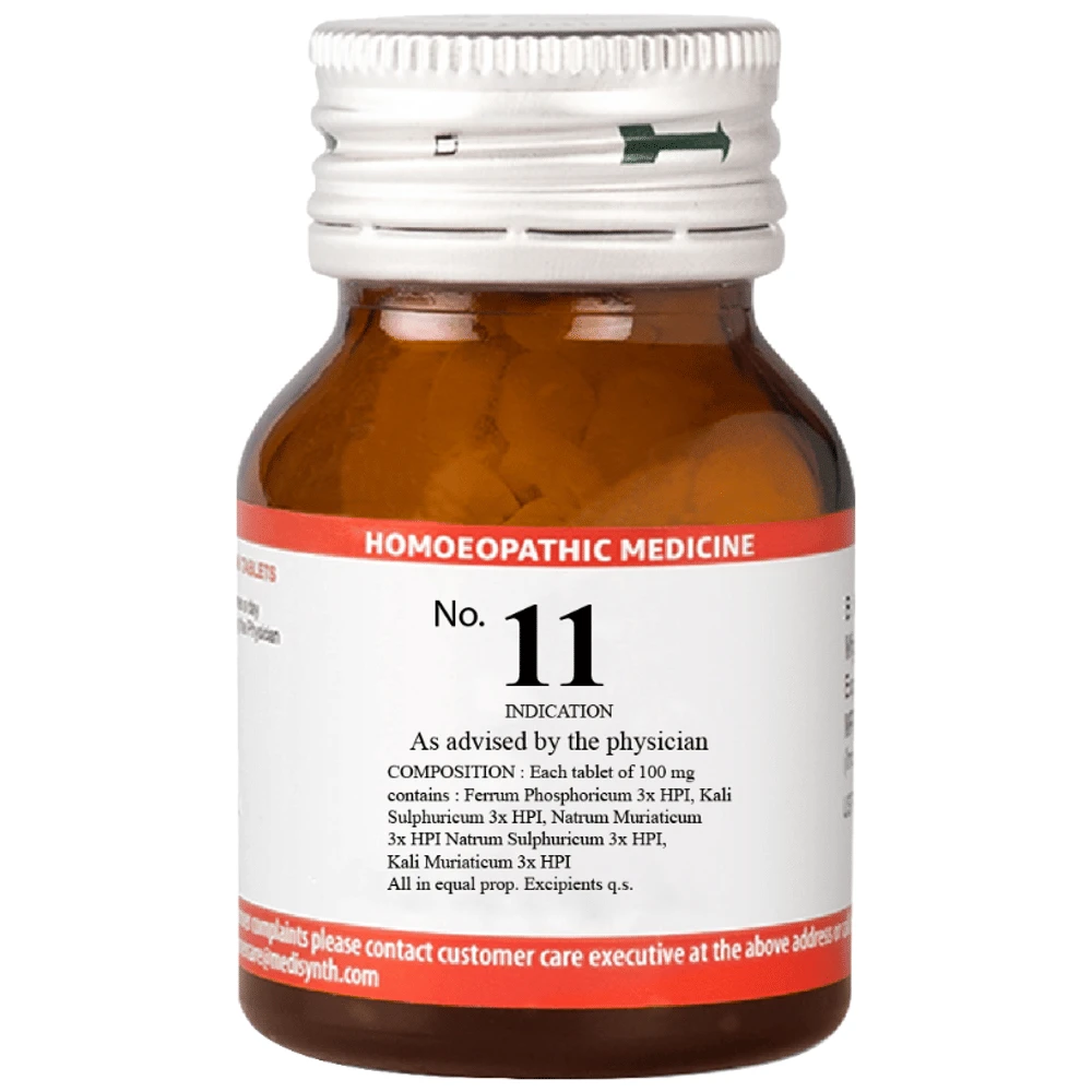 Medisynth Bio-chemic Combination No.11 bottle of 25 gm Biocombination Tablet