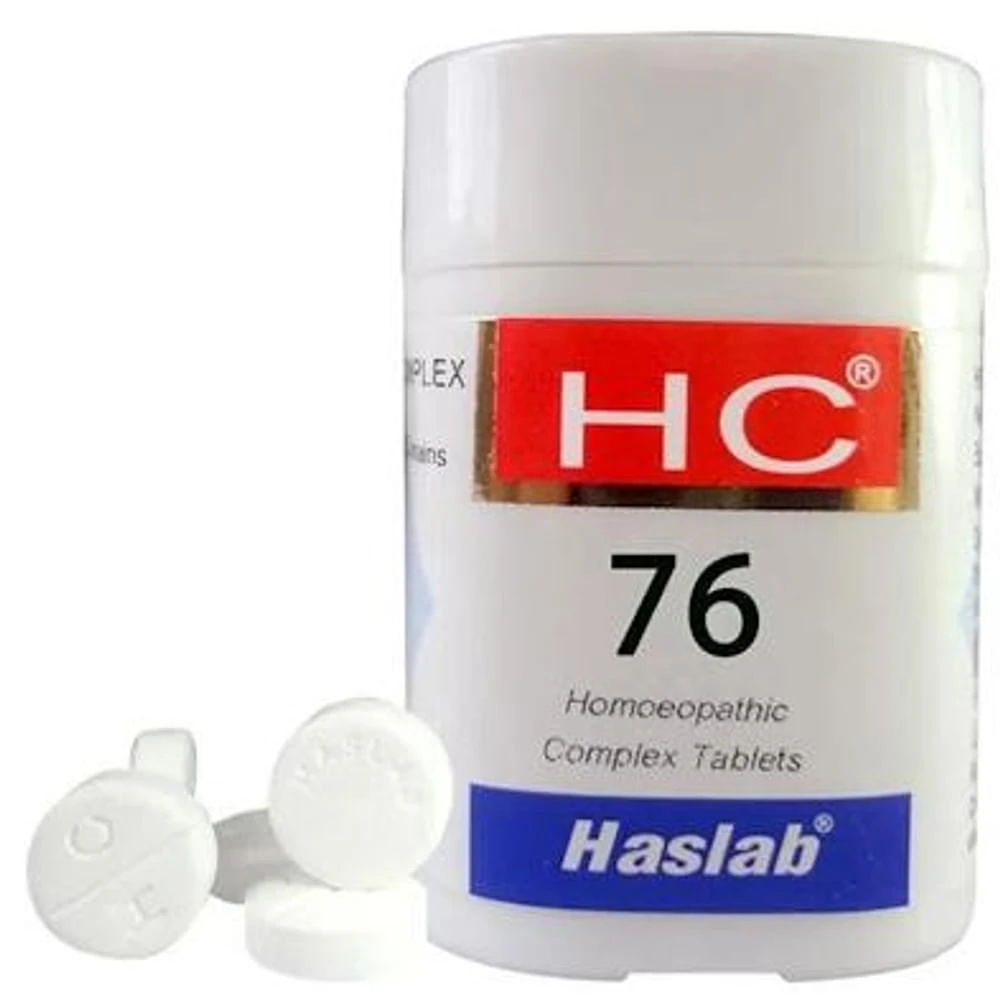 Haslab HC 76 Plantago Complex Tablet bottle of 20 gm Tablet