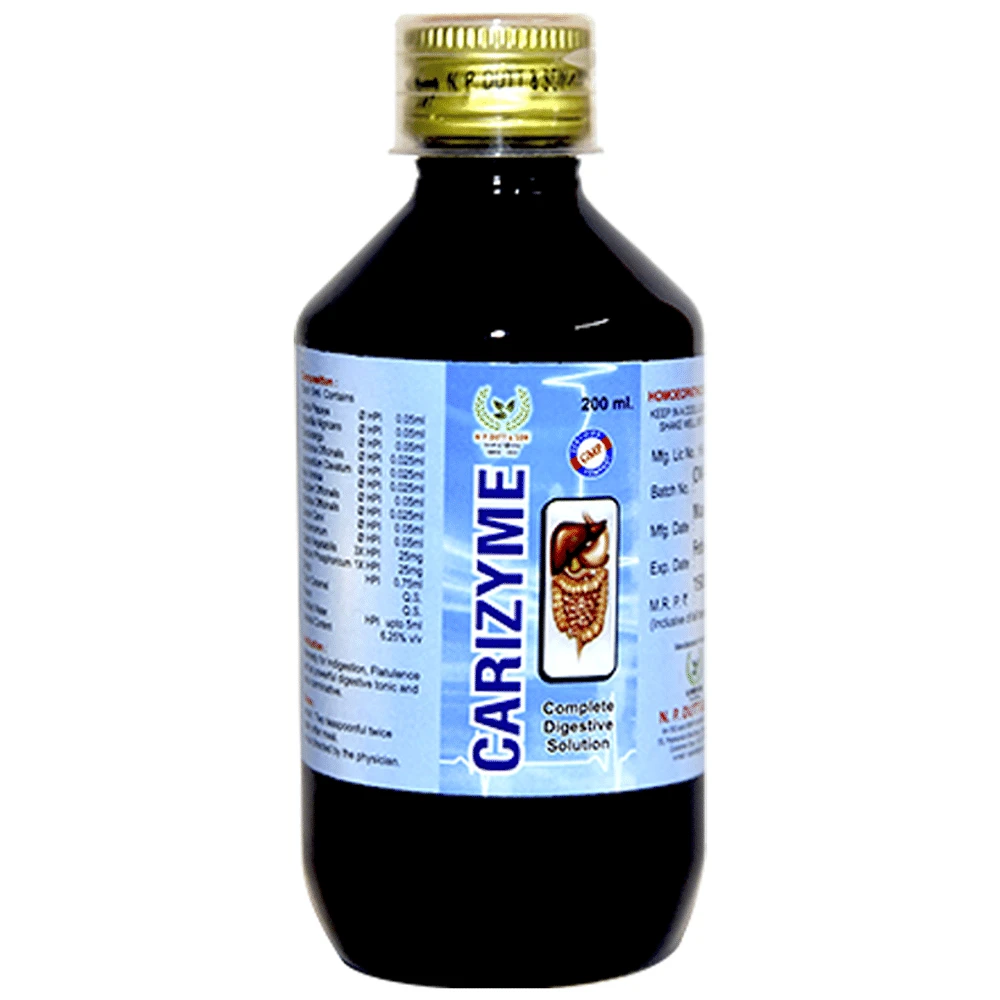 N.P. Dutt & Son Carizyme Complete Digestive Solution Syrup bottle of 200 ml Syrup