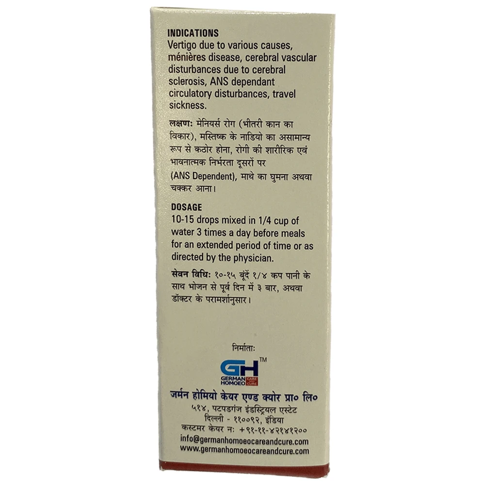 German's 527 Vertigo & Syncope Drop bottle of 30 ml Drop