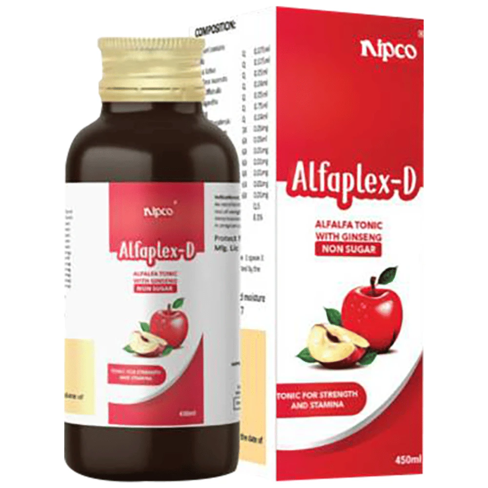 Nipco Alfaplex-D Alfalfa Tonic with Ginseng bottle of 450 ml Tonic