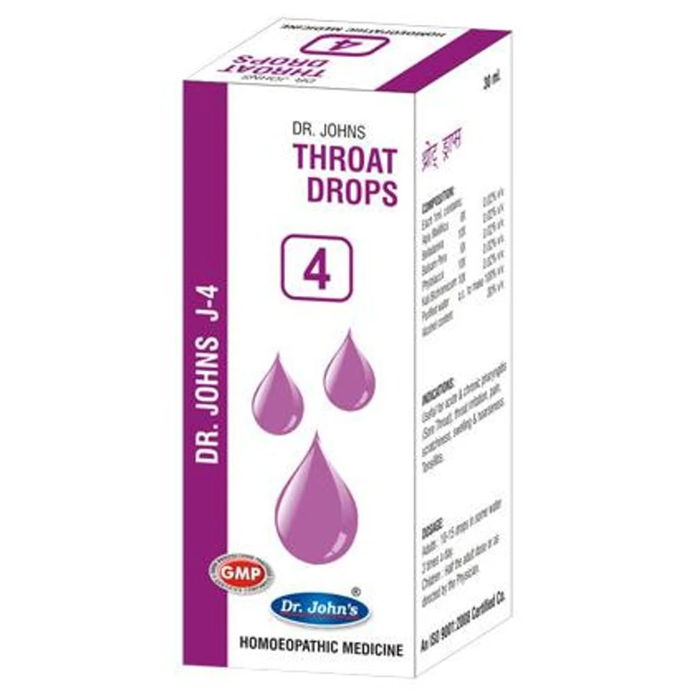 Dr. Johns J-4 Throat Drop bottle of 30 ml Drop