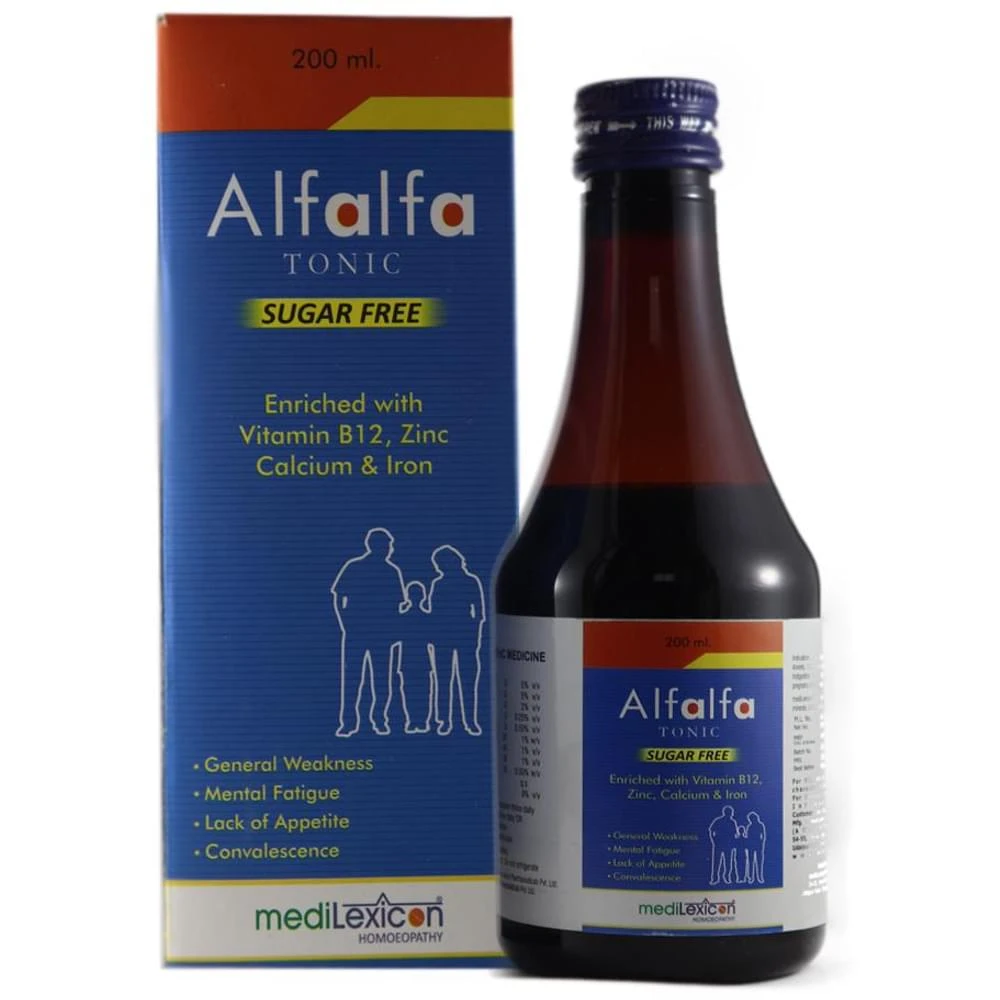 Medilexicon Alfalfa Sugar Free Tonic bottle of 200 ml Tonic
