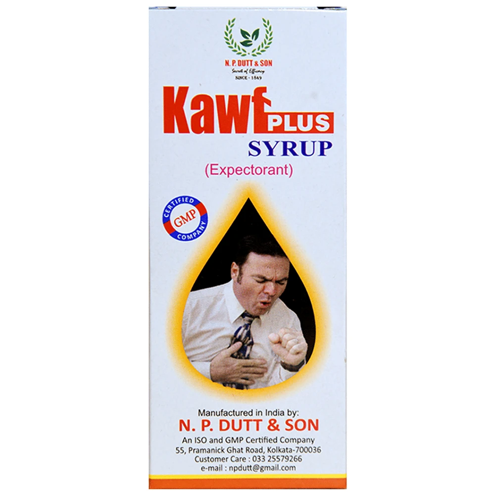 N.P. Dutt & Son Kawf Plus Syrup (Expectorant) bottle of 200 ml Syrup