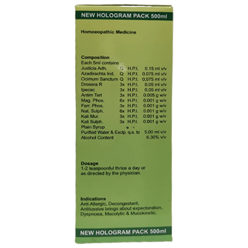 Dr. Wellmans Kofnac Cough Syrup bottle of 500 ml Syrup