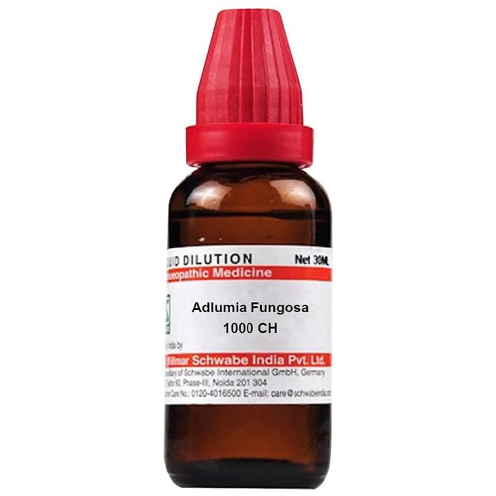Dr Willmar Schwabe India Adlumia Fungosa Dilution 1000 CH bottle of 30 ml Dilution Dr Willmar Schwabe India Adlumia Fungosa Dilution 1000 CH bottle of 30 ml Dilution
