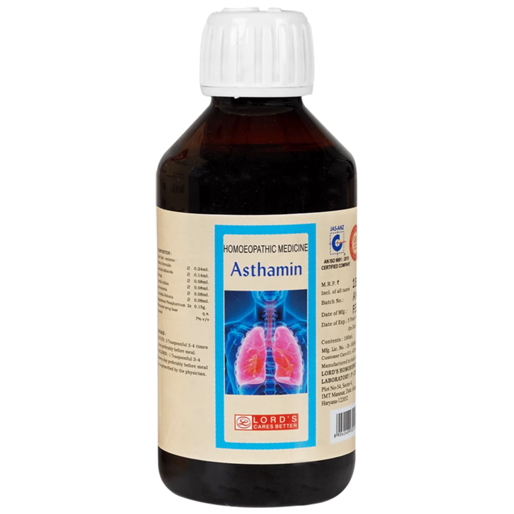 Lord's Asthamin Syrup bottle of 180 ml Syrup