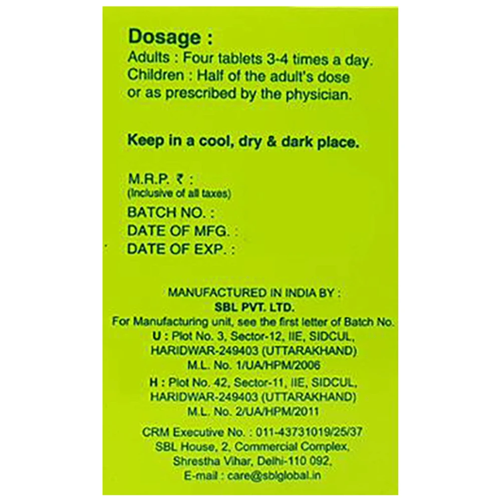 SBL Bio-Combination 26 Tablet bottle of 25 gm Biocombination Tablet