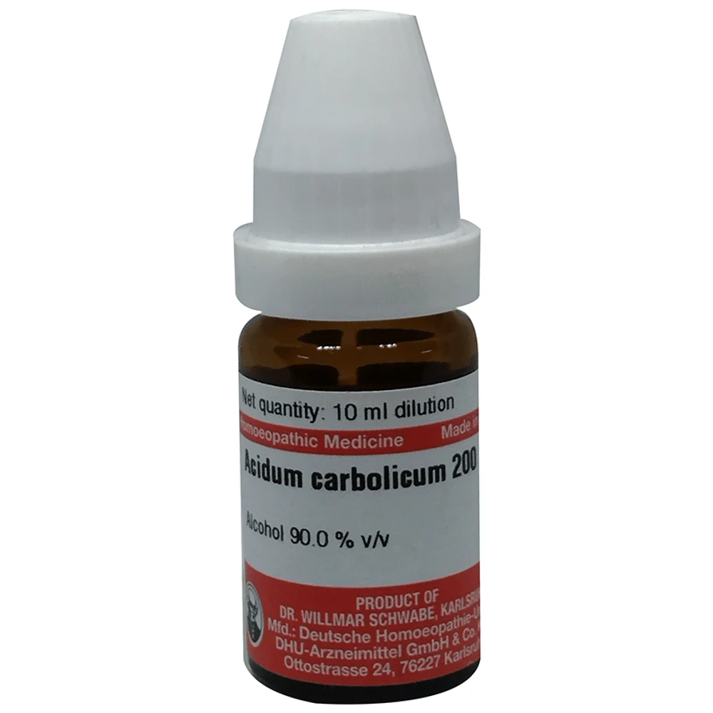 Dr Willmar Schwabe Germany Acidum Carbolicum Dilution 200 bottle of 10 ml Dilution