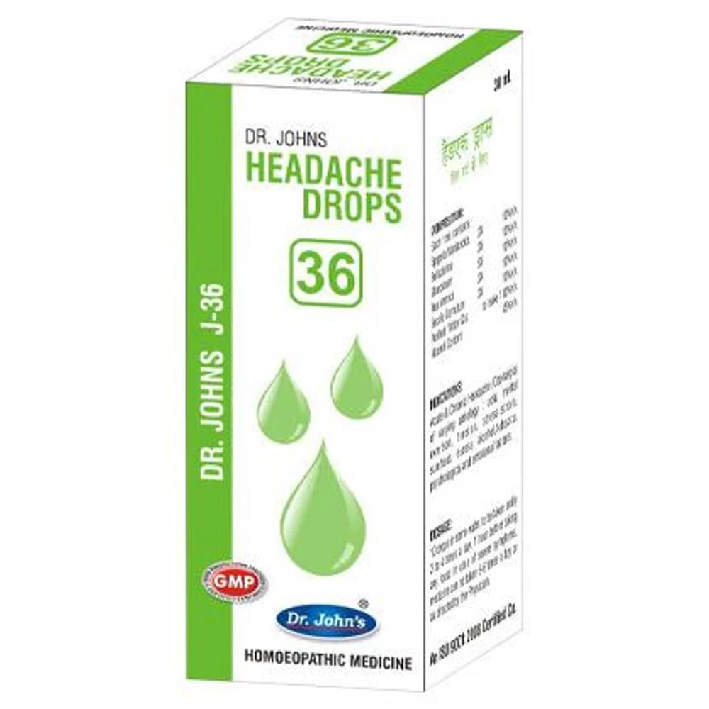 Dr. Johns J-36 Headache Drop bottle of 30 ml Drop