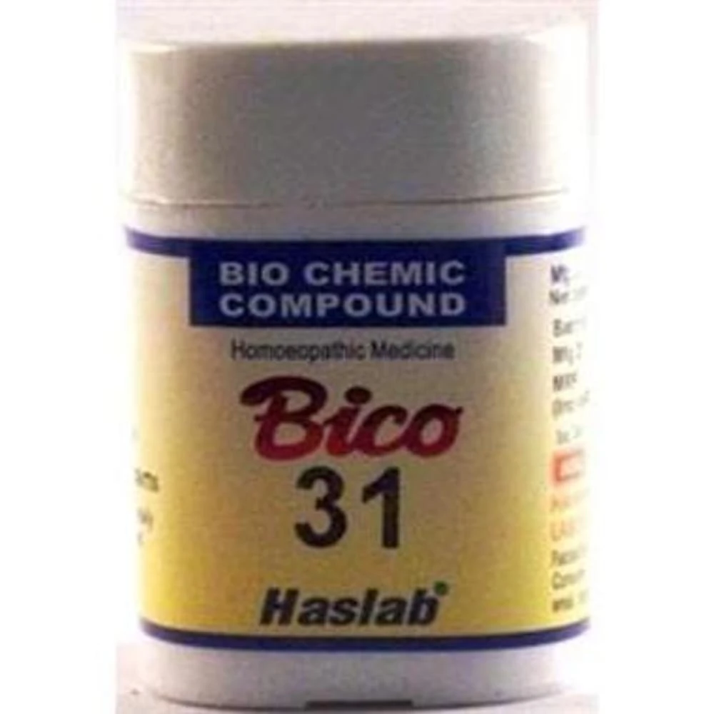 Haslab Bico 31 Biochemic Compound Tablet bottle of 20 gm Tablet Haslab Bico 31 Biochemic Compound Tablet bottle of 20 gm Tablet