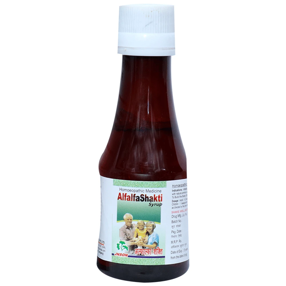 JNSON Alfalfa Shakti Syrup bottle of 450 ml Syrup