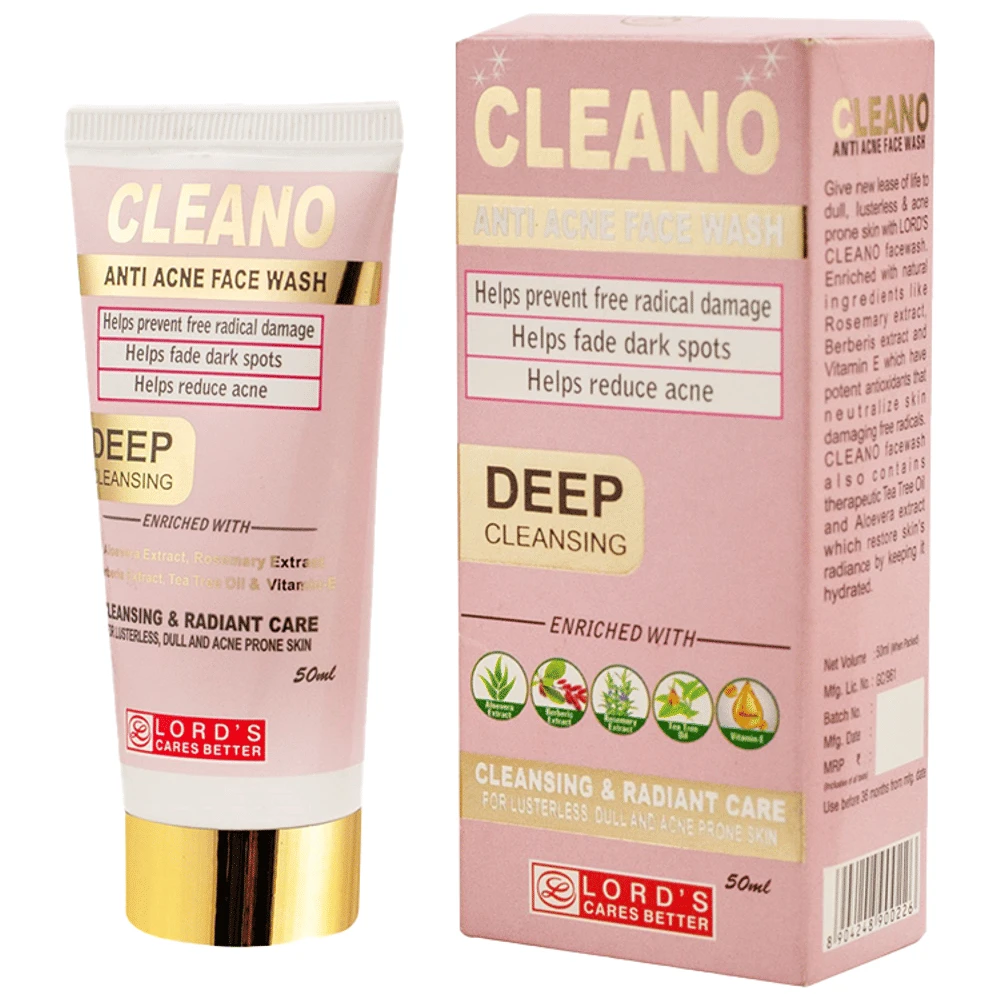 Lord's Cleano Anti Acne Face Wash tube of 50 ml Face Wash
