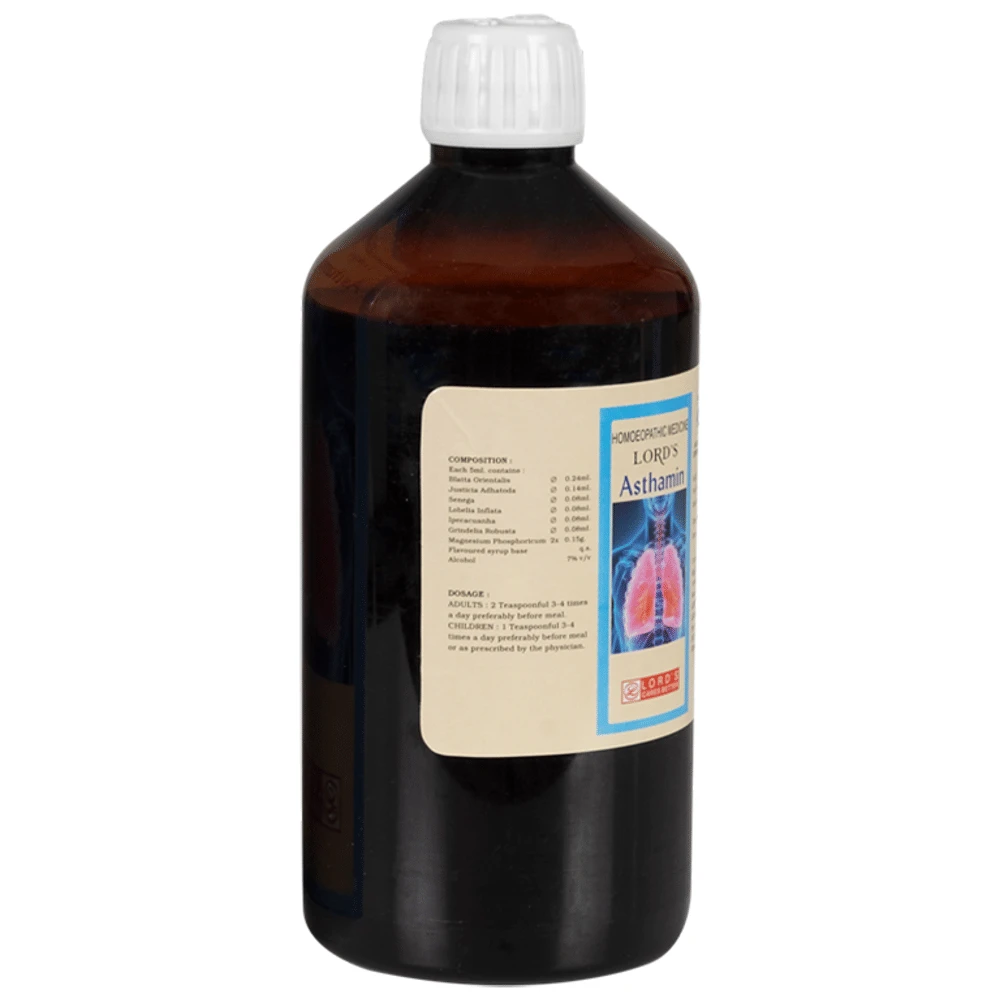 Lord's Asthamin Syrup bottle of 450 ml Syrup