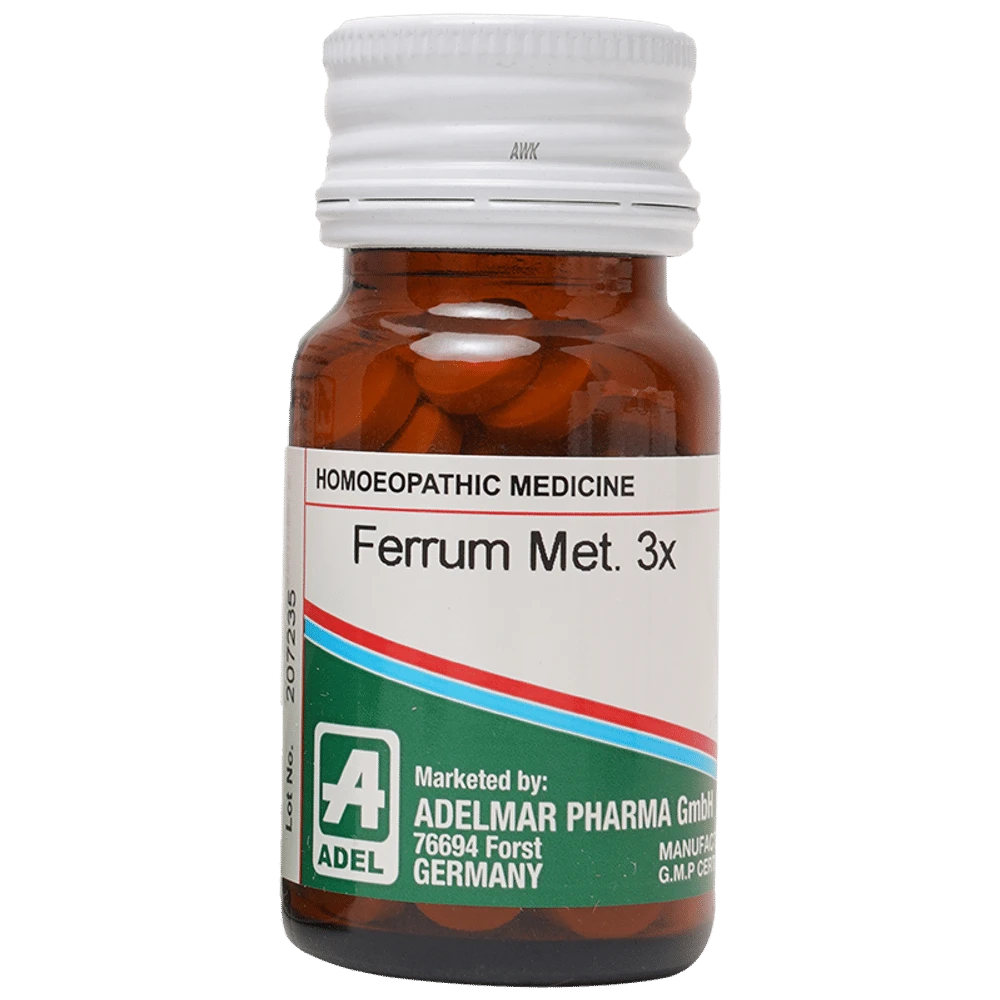 ADEL Ferrum Met Trituration Tablet 3X bottle of 20 gm Trituration Tablet