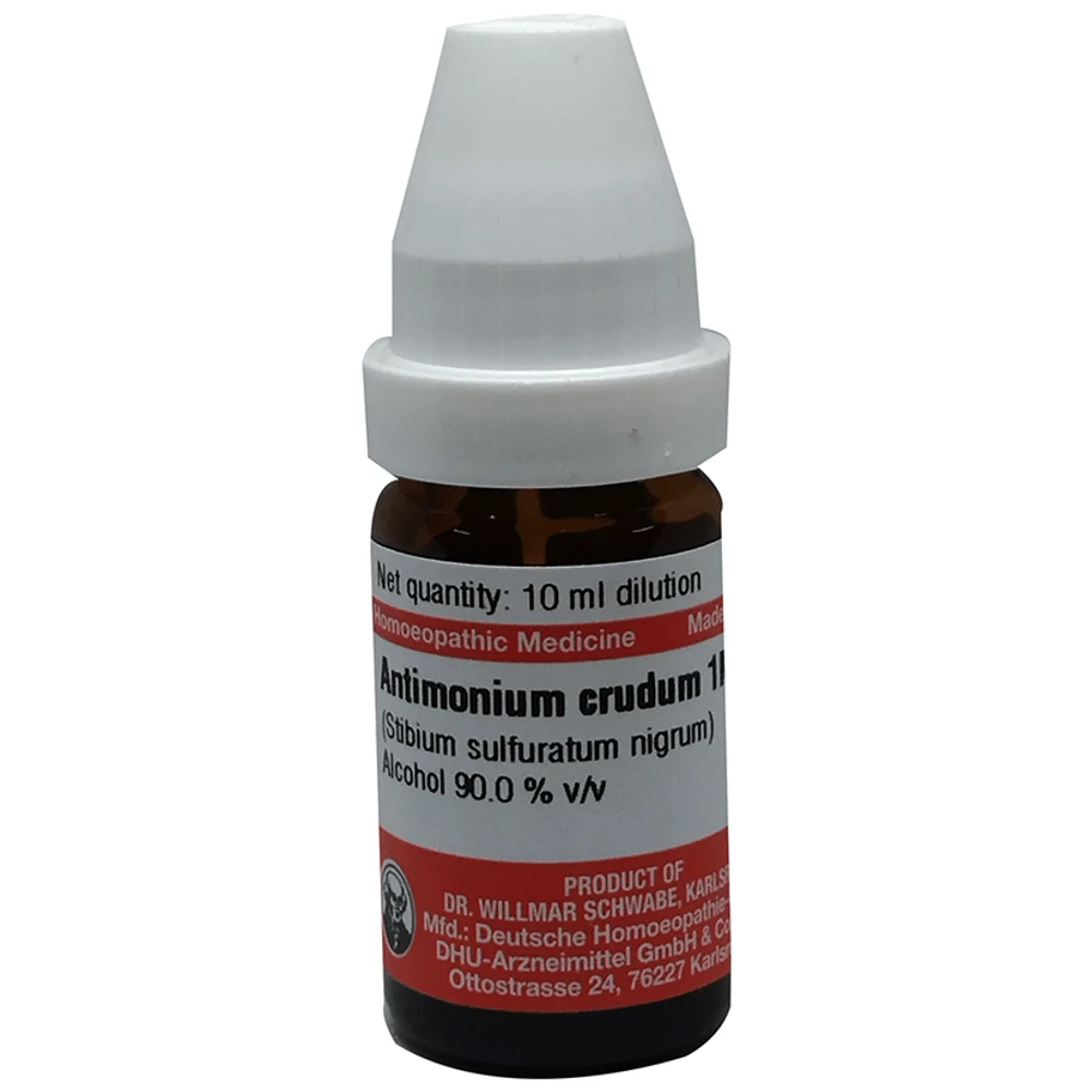 Dr Willmar Schwabe Germany Antimonium Crudum (Stibium Sulfuratum Nigrum) Dilution 1M bottle of 10 ml Dilution