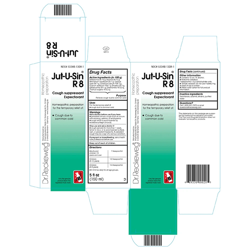 Dr. Reckeweg R8 Jut-U-Sin Cough Syrup bottle of 150 ml Syrup