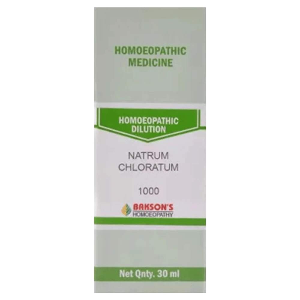 Bakson's Homeopathy Natrum Chloratum Dilution 1000 CH bottle of 30 ml Dilution Bakson's Homeopathy Natrum Chloratum Dilution 1000 CH bottle of 30 ml Dilution