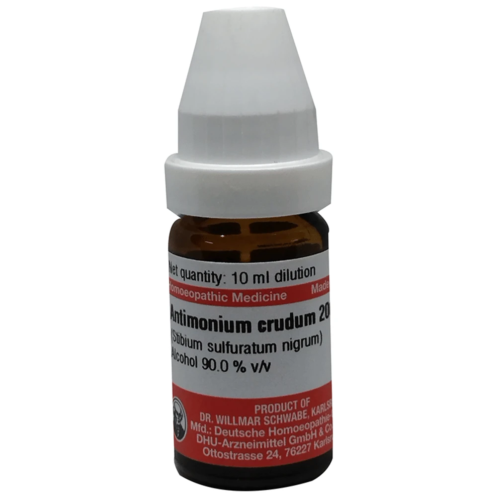 Dr Willmar Schwabe Germany Antimonium Crudum (Stibium Sulfuratum Nigrum) Dilution 200 bottle of 10 ml Dilution