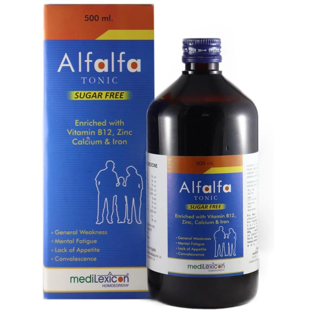 Medilexicon Alfalfa Sugar Free Tonic bottle of 500 ml Tonic
