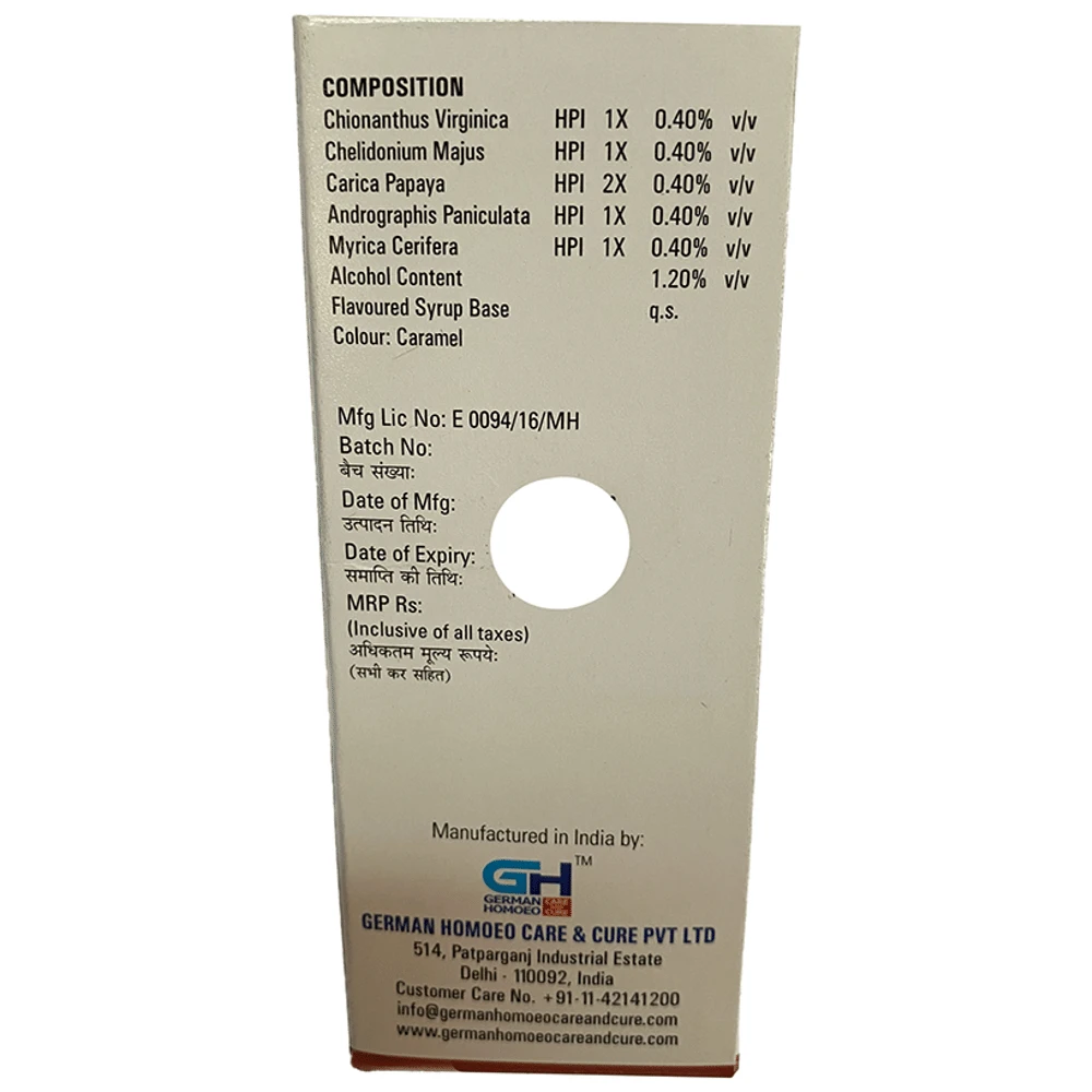 German's Hepar Care and Cure Syrup bottle of 125 ml Syrup