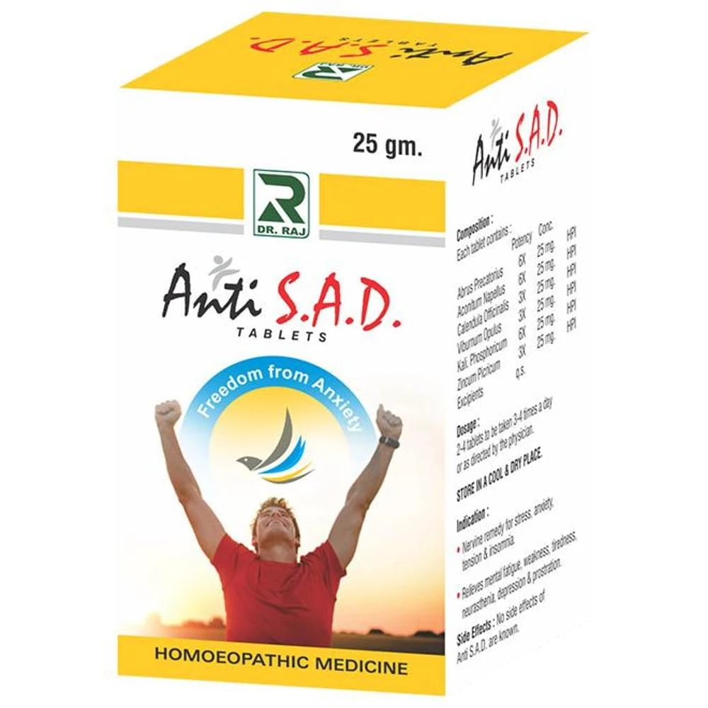 Dr. Raj Anti S.A.D. Tablet bottle of 25 gm Tablet Dr. Raj Anti S.A.D. Tablet bottle of 25 gm Tablet