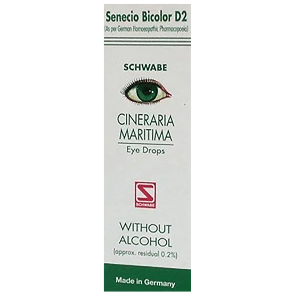 Dr Willmar Schwabe Germany Cineraria Maritima Without Alcohol Eye Drop bottle of 10 ml Eye Drop