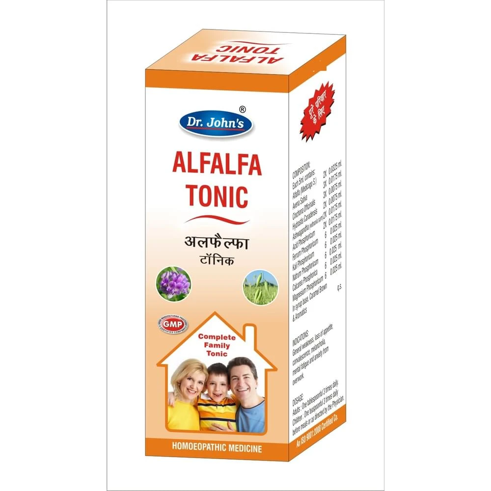 Dr. Johns Alfalfa Tonic bottle of 120 ml Tonic