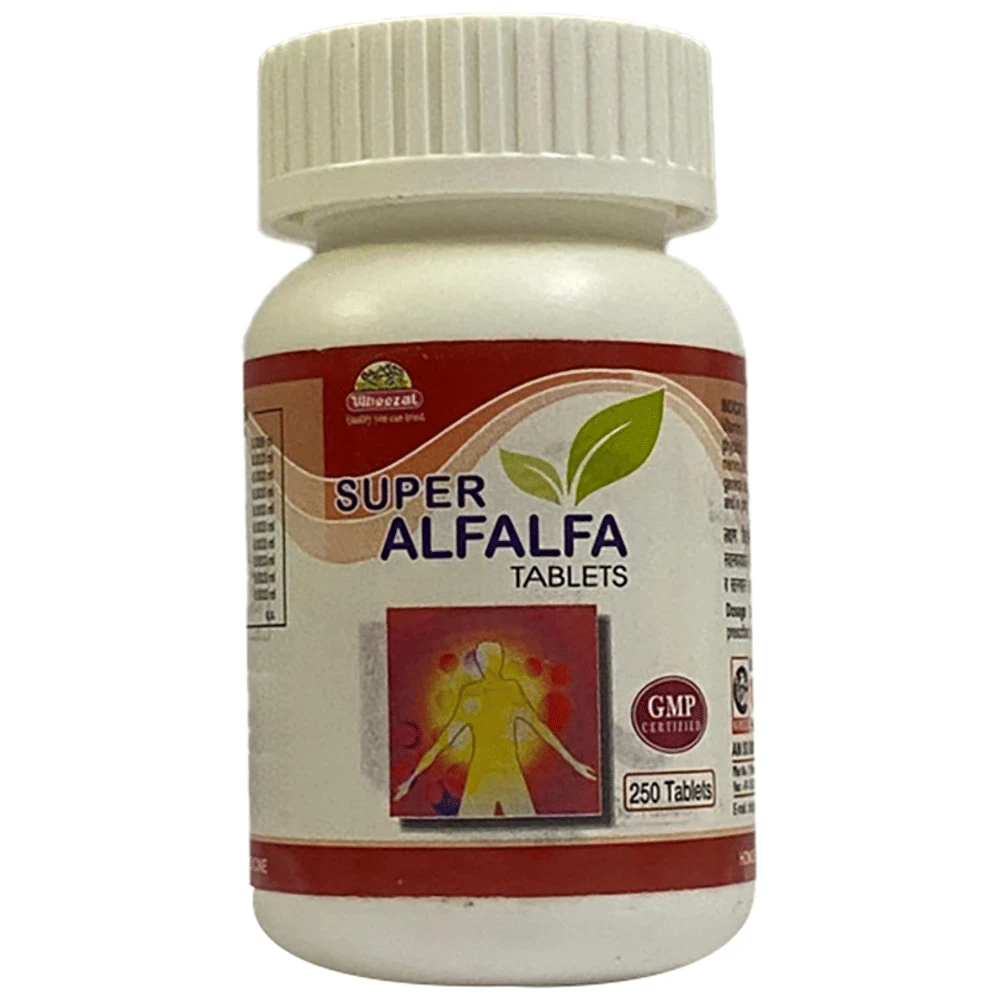 Wheezal Super Alfalfa Tablet bottle of 250 tablets